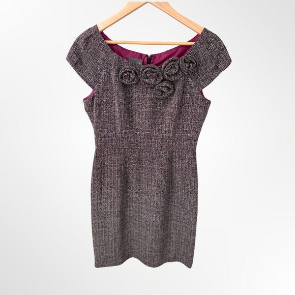 Muse Black/Gray Flower Detail Dress Size 6 - Picture 1 of 7
